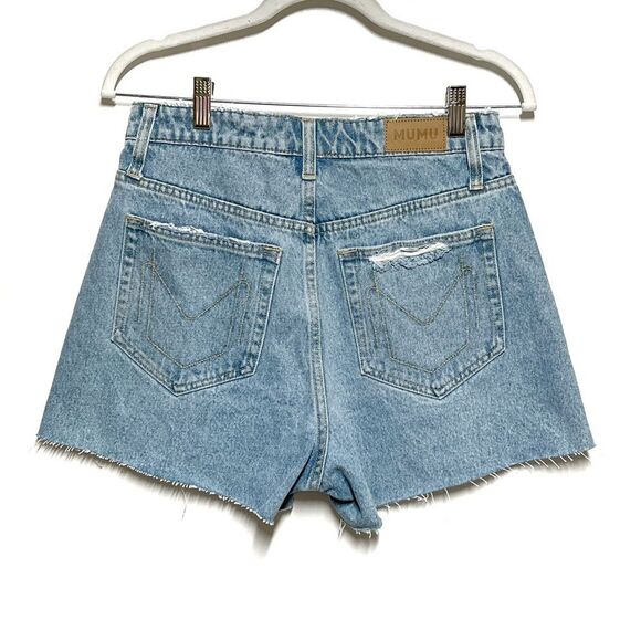 NWT Revolve Show Me Your MuMu Philly Pinch Waist Didtressed Jean Shorts Sz 26 - Picture 4 of 7